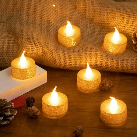 

Bestjia 6Pcs Candle Lamp Realistic Looking Smoke-free Plastic Flickering Battery Operated Electronic Fake Candles for Home