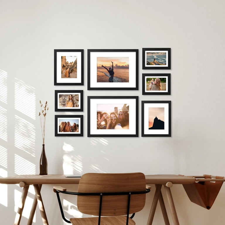 decorUhome 8x10 Picture Frame Matted to 5x7, Black photo 6