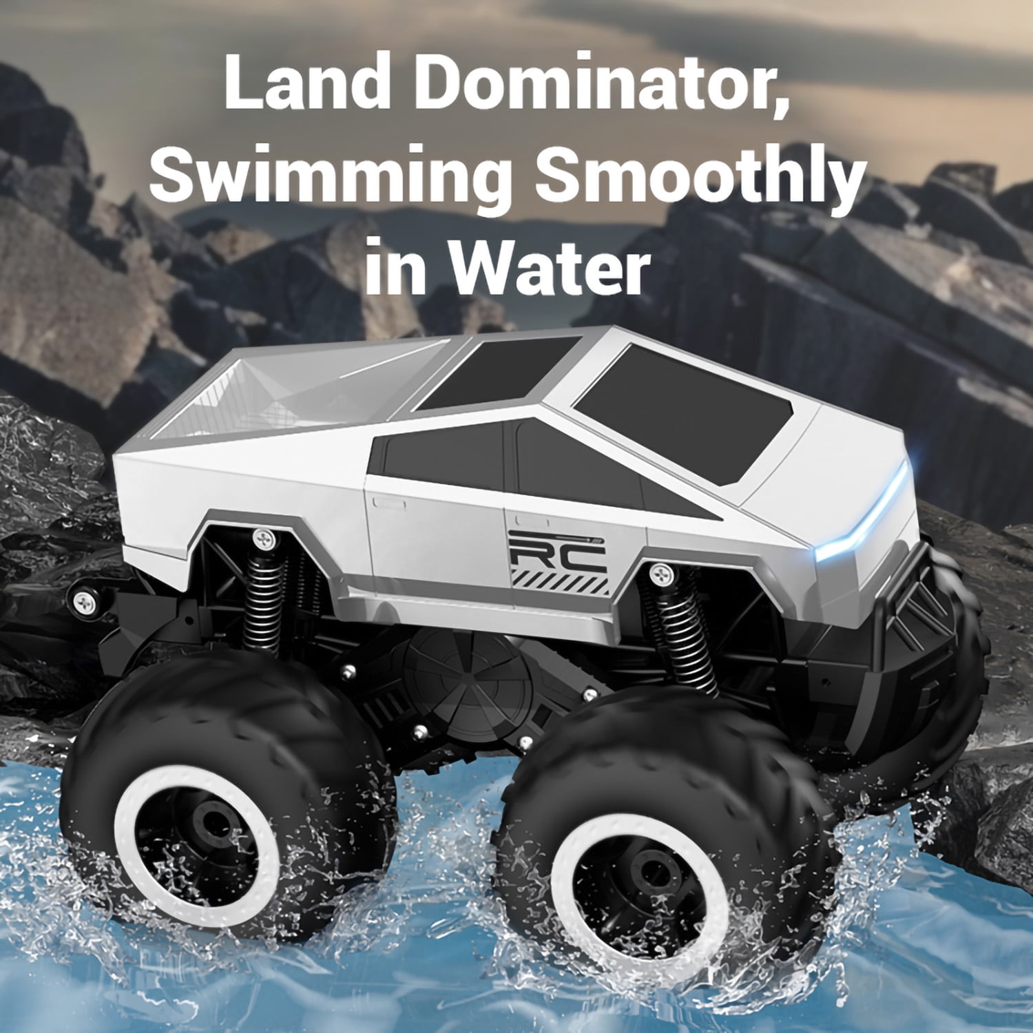 Remote Control Cars for Kids,2 in 1 Land Water RC Cars Toy,1:16 Waterproof 4WD off Road Monster Truck for All Terrain,Gifts for Boys Girls