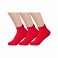 thumbnail image 1 of Chenchen Women's Red Ankle Socks White/Black Casual with Heel Tab,New Year Socks,Size 5-9 (6 Prs), 1 of 1