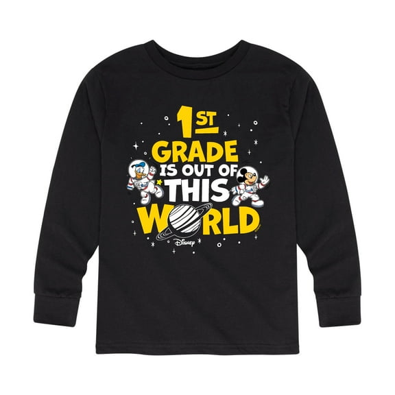 Mickey & Friends - 1st Grade Out Of This World - Youth Long Sleeve Graphic T-Shirt