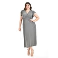 thumbnail image 5 of Vestido largo manga volantes Roman Fashion /Tallas Extras, 9940-SO (Gris) gris 42, 5 of 5