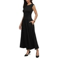 thumbnail image 4 of Midi Dresses for Women's High Waist Sleeveless Pockets Casual Work Dress XS Black, 4 of 6