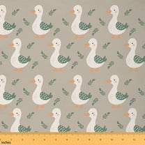 Feelyou Kawaii Duck Fabric by the Yard 1 Yard for Kid, Cartoon Animal Home Decor Fabric by the Yard, Rustic Farmhouse Goose Sewing Fabric, Ultra Soft Home Decor