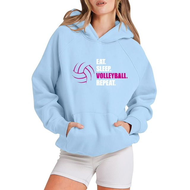 WEAIXIMIUNG Chandail en Molleton Surdimensionné pour Femmes Col en V Manches Raglan Football et Baseball Imprimé à Capuche Sans Fil