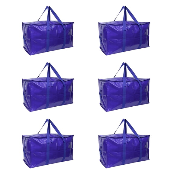 6 PCS Large Capacity Storage Bags, Heavy Duty Waterproof Moving Bags with Reinforced Handles for Home Organization, Dorm, Travel, Moving