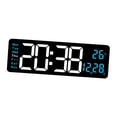 thumbnail image 2 of Luzkey Digital Wall Clock Electronic, Colorful Night Light  degreeC/ degreeF Switchable, Dst with Temperature Display, LED Alarm Clock for Home Blue, 2 of 8