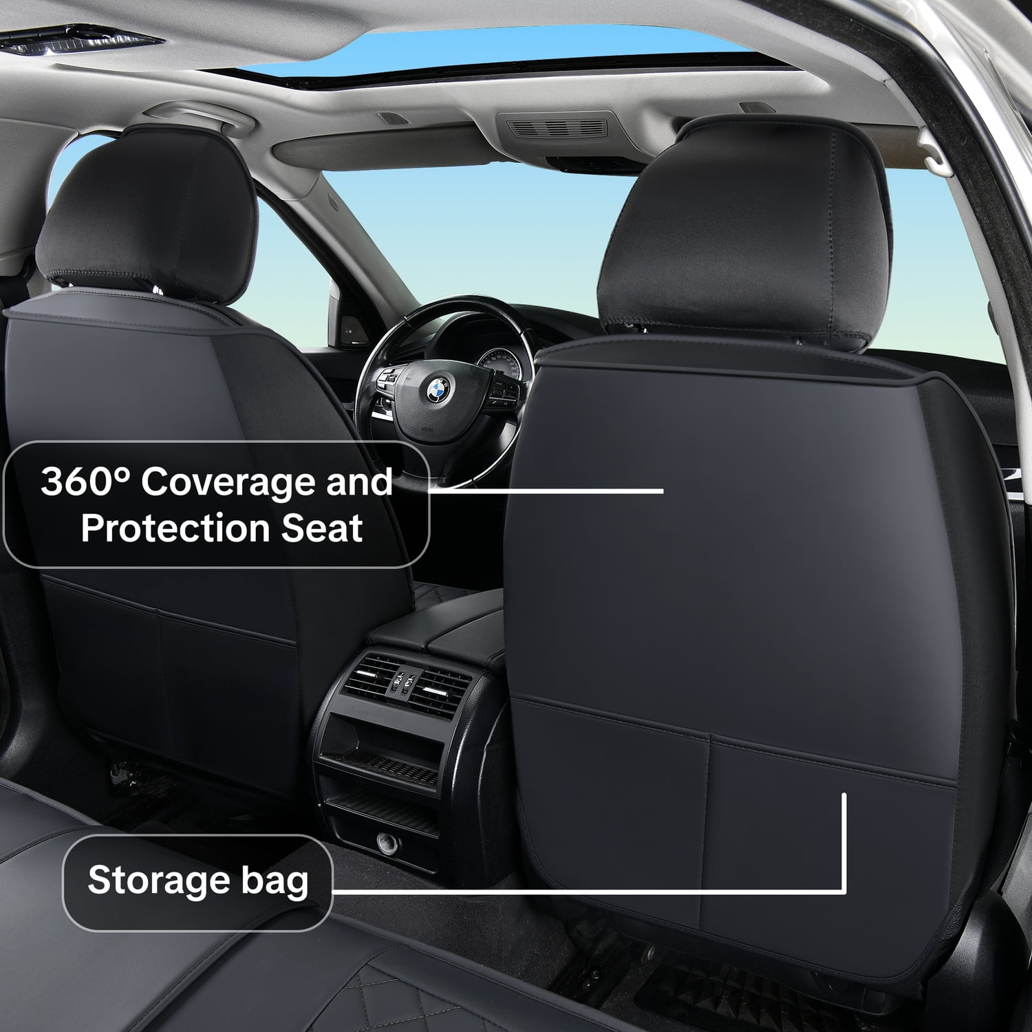 2003 for Toyota Corolla LE Seat Cover, Black Car Seat Covers, Waterproof PU Leather Full Set of 5 Seats Easy to Clean and Install Suitable for All Seasons, Upgrade the Car's Interior