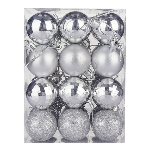 Christmas Decorations Clearance 24Pcs 1.57 Inch Christmas Tree Balls Bauble Hanging Home Party Ornament Decor for Xmas Christmas Tree silvery