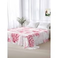 thumbnail image 5 of Pink Ocean Coastal Twim XL Size Flat Sheet, Wrinkleproof & Fadeproof Cooling Flat Bed Sheet Only, Nautical Starfish Jellyfish Coral Breathable Soft Bedding Top Sheets 66 x 102 Inches, 5 of 8