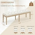 thumbnail image 3 of LUE BONA 60" Fabric End of Bed Bench, Upholstered Tufted French Bedroom Bench with Carved Legs for Bedroom End of King Size Bed, Living Room, Beige, 3 of 7