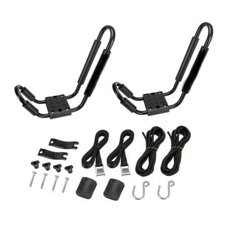 Hyper Tough Universal Roof Mounted Black J Rack Kayak Exterior