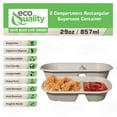 thumbnail image 2 of 29oz Disposable Bowls - 2 Compartment Rectangular Compostable Sugarcane Fiber Biodegradable Paper Bowls Eco-Friendly Oblong Take Out Food Containers, Food Storage, Microwave Safe, Meal Prep (150 PACK), 2 of 7