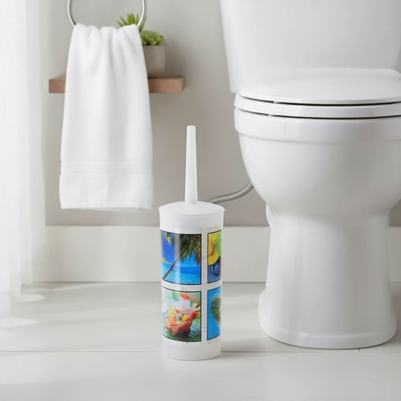Evideco French Home Goods Island Toilet Brush and Holder with Toilet Brush, Multicolor