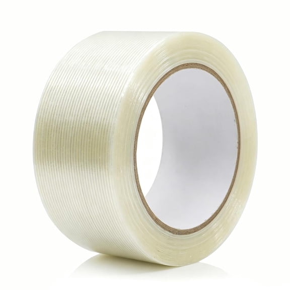 ICERUN Strapping Tape 2 Inch X 35 Yards 1 Rolls, Heavy Duty Tape for Cargo, Clear Packing Tape Reinforced with Mono Fiberglass, 5.5 Mil Thick Filament Tape, Strong Packaging Tape & Fiber Tape