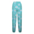 thumbnail image 4 of miqiqism Clearance Cute Heart High Waist Sweatpant Women Loose Drawstring Cinch Bottom with Pocket, Casual Lounge Womens Pajams Pants, Comfy Workout Going Out Sweat Pant,02_Light Blue,XX-Large, 4 of 5
