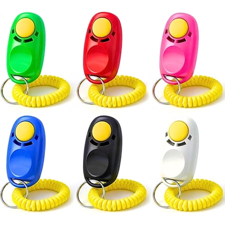 GadgetPawsUSA Pet Training Clicker 6 Pack – Assorted Colors Dog Obedience & Behavior Training Aid with Wrist Strap – Durable, Easy to Use & Value Pack