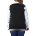 thumbnail image 3 of Agnes Orinda Women's Plus Size Sweater Vest Cable Knit V Neck Sleeveless Preppy Style Casual Pullover Tank 3X Black, 3 of 6
