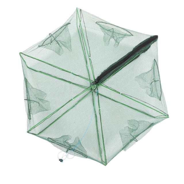 Crab Trap, Polygon Collapsible and Foldable Fish Trap Bait Net Stainless Steel Frame Can Catch Fish, Shrimp, SmallFish