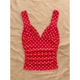 thumbnail image 2 of Top De Mujer Con Tirantes Torcidos Y Lunares Blancos Sobre Rojo, 2 of 30