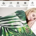 thumbnail image 3 of ONETECH Palm Leaves Throw Blanket,Green Hawaiian Blanket All Season,Monstera Banana Leaves Living Room Decor,Summer Tropical Leaves Plush Blanket Lightweight Warm, 3 of 6