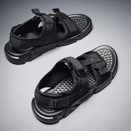 

Cathalem Leather Sandals for Men Summer New Outdoor Leisure Beach Shoes Bottom Roman Shoes Mens Slipper Sandals Black 10