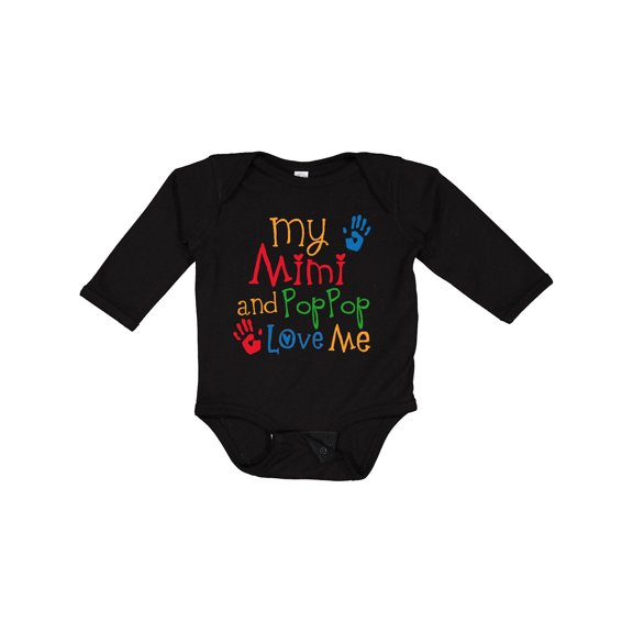 Inktastic Mimi and Poppop Love Me Boys or Girls Long Sleeve Baby Bodysuit