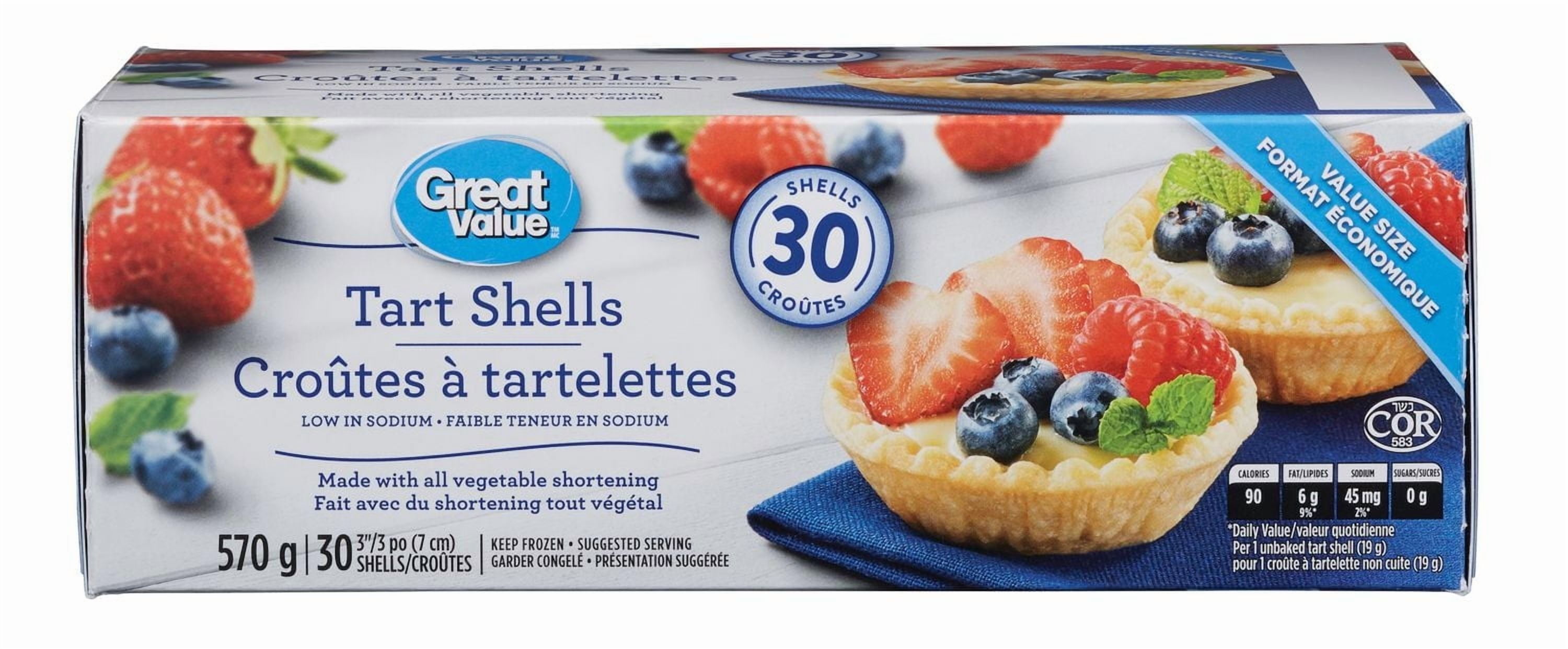 Croûtes à tartelettes Great Value 30 x 3 po (7 cm) croûtes, 570 g
