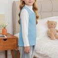 thumbnail image 4 of Tdoqot Girls Tank Tops Fleece Lined- Warm Sleeveless Casual Soft Kids Fall Winter Undershirts Blue Size 4 T, 4 of 9
