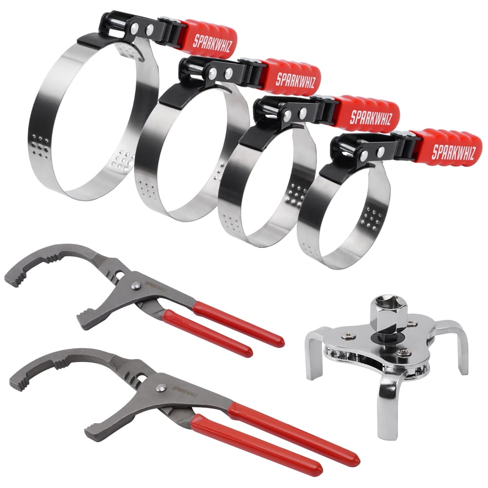7 Pack Oil Filter Wrench Removal Tool Set 23/4" 51/4", 12" Adjustable Oil Filter Pliers