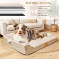 thumbnail image 6 of Exclusivo Mezcla Orthopedic Dog Bed with Washable Cover 42"x28", Jacquard Fluff Pet Sofa Bed with 2-Sided Bolsters for Large Dogs, Ivory, 6 of 9
