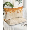 thumbnail image 2 of Orange Botanical Fall Pillow Covers Queen Size 2 Pack, Thanksgiving Maple Leaf Vintage Soft Bed Throw Pillowcases Breathable Cooling Long Lumbar Body Pillow Sham Cover for Bed Sofa 20''x30'', 2 of 7