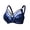 royal blue, variant on Large bust minimizing mesh bra with soft underwire, ultra-thin, side breast support, anti-sagging, plus size lingerie