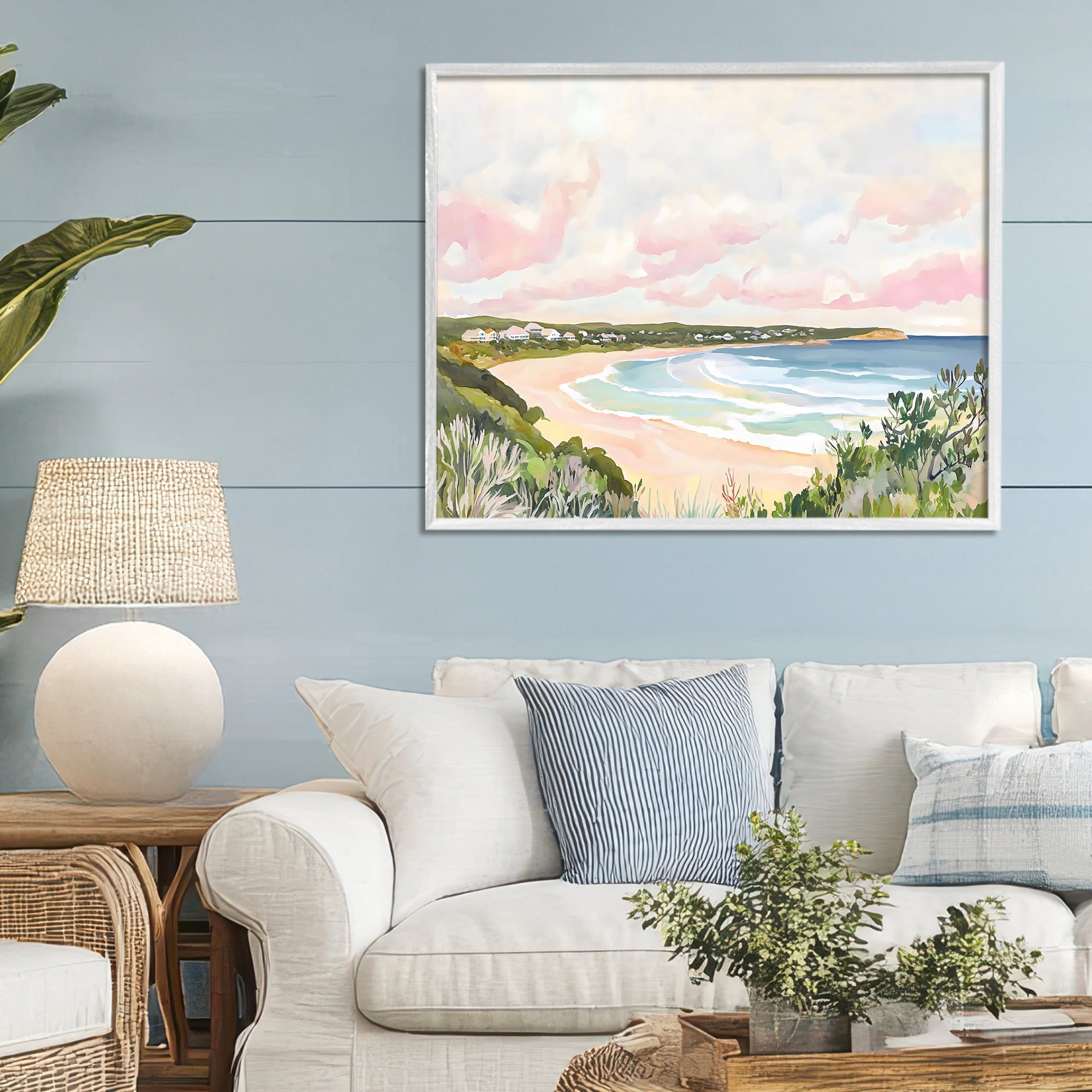 Stupell Industries Serene Sunset Beach Panorama White Framed Giclee Art, design by The Prints Vibe