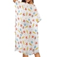 thumbnail image 4 of HELLHERO High Quality Fabrics Long Kimono Swimsuit Cover Up for Summer Lightweight Free Size Bathing Suit Cover Up Sea Shell Case, 4 of 6