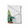 thumbnail image 2 of Fruit Soft Flannel Fleece Blanket, Pineapple Design Tropical Aquerelle Hawaii Foliage with Color Splashes, Cozy Plush for Indoor and Outdoor Use, 60" x 80", Brown Reseda Green Black, by Ambesonne, 2 of 6