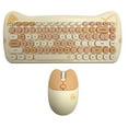 thumbnail image 2 of L400 84 Key 2.4G Wireless Keyboard Mouse Set Colorful Matte Feel Wear-resistant Cat Shape Yellow, 2 of 11