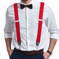 thumbnail image 6 of Buyless Fashion Suspenders for Men - 48" Elastic Adjustable Straps 1 1/4" - Y Back with Metal Hooks - 5137-Red, 6 of 6