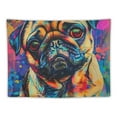 thumbnail image 5 of BCIIG Pug Dog Tapestry Wall Hanging Unique Style Graphic Tapestries Home Wall Decor Art for Living Room Bedroom Apartment Farmhouse Dorm 40x30inch, 5 of 6