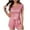 Pink, variant on cfhntfmh Womens Short Sleeve Pajamas Set Casual Sleepwear Soft Pj Sets Crewneck Top and Shorts 2 Piece Loungewear for Summer