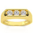 thumbnail image 1 of 1 1/2ct Diamond Three Stone Mens Wedding Ring in 14k White or Yellow Gold, 1 of 1