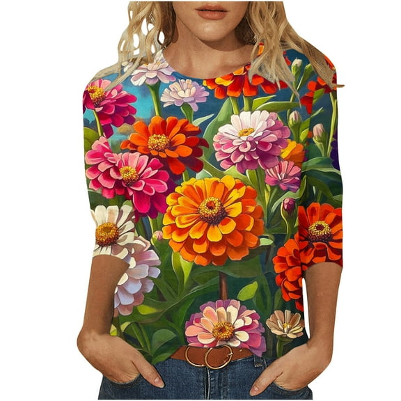 Cilsoka Long Shirts for Women Plus Size Womens Fall Winter Tops Dressy Crop Tops for Women Sexy Black 3/4 Length Sleeve Womens Tops Cotton Only My Orders past Orders