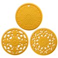 thumbnail image 1 of 3Pcs 20cm Non-Slip Silicone Pot for Pads Hot for Pads Coaster Kitchen Table Mat Placemat Yellow, 1 of 9