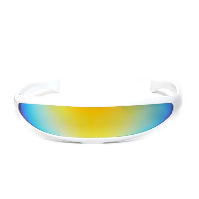 Gafas de sol clásicas de lujo para hombre y mujer, lentes con espejo UV400, con visera de Cyclops futurista, láser, a la moda Fivean unisex