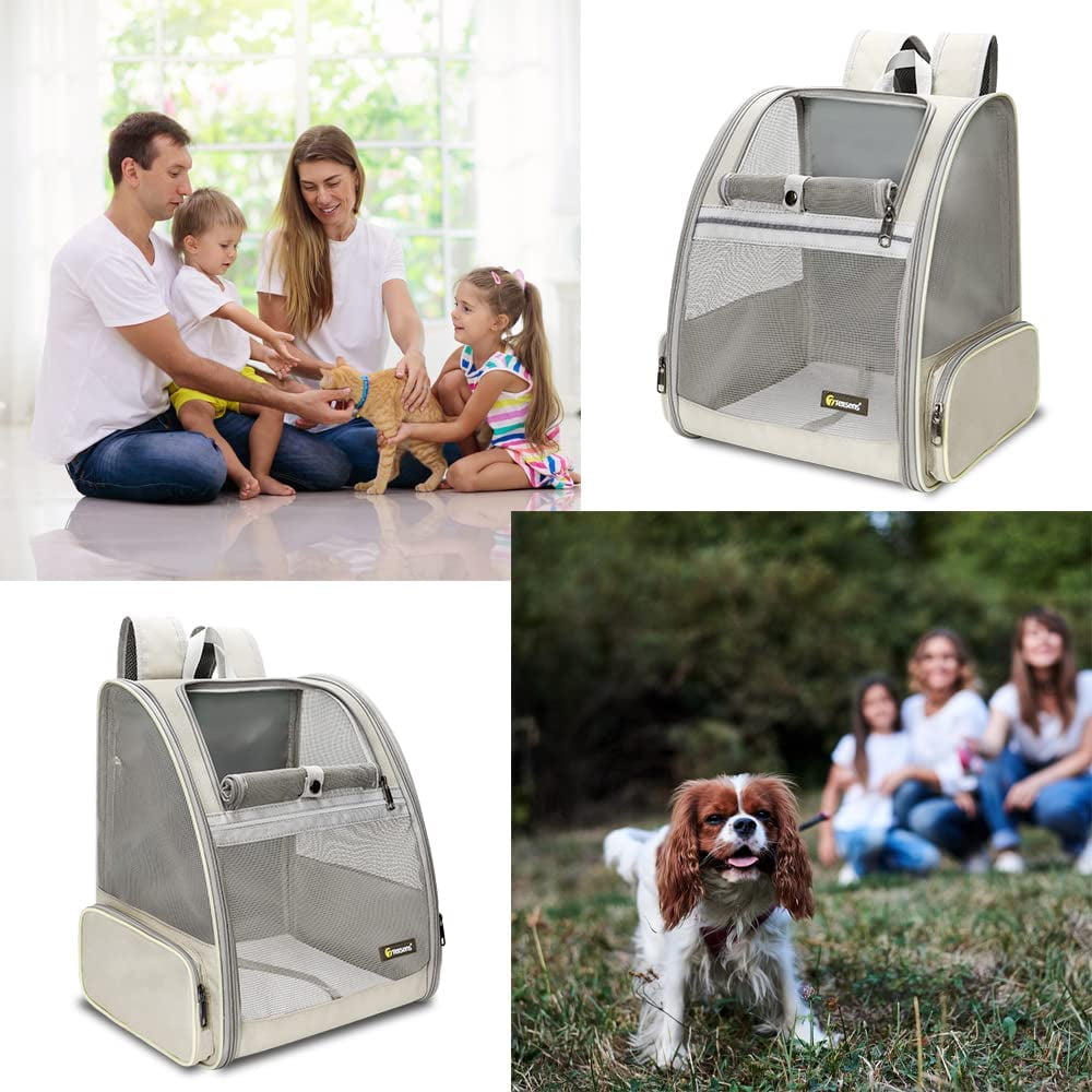 Pet Carrier Backpack with Window Blind for Small Cats Dogs, Ventilated Design, Safety Straps, Buckle Support, Collapsible, Designed for Travel, Hiking, Winter Outing, Outdoor, Go to Vet