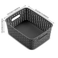 thumbnail image 3 of Cozeii Small Plastic Storage Basket with Cutout Handles, 10.1"x7.7"x4" Ventilated Organizer for Kitchen Pantry Bathroom, Multi-Purpose Woven Basket, Stackable Storage Bins, 3 of 8