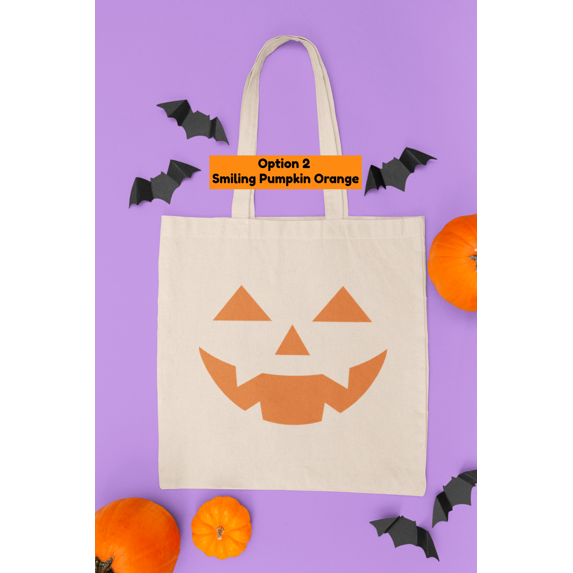 Pumpkin Canvas Tote Bag Designs | Halloween Trick or Treat Bag