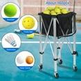 thumbnail image 2 of Wharick Foldable Tennis Ball Cart for Pickleball, Squash Holds 160 Balls Wheeled Tennis Ball Hopper Sports Teaching Carts with Storage Bag for Ball Sports Lovers Gifts, 2 of 8