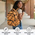 thumbnail image 4 of FUIALDOLG Orange Cartoon Design Multi-pocket Bookbag with Breathable Lightweight Casual Daypack, Waterproof 17 Inch School Backpack for Elementary School Travel Daily Use, 4 of 9