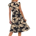 thumbnail image 4 of Fantaslook Summer Dresses for Women Ruffle Sleeve V Neck Midi Dresses Fashion Casual Flowy Vacation Sundress, 4 of 8